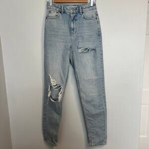 Topshop Mom Distressed Washed Blue Jeans Women’s Size W26xL34